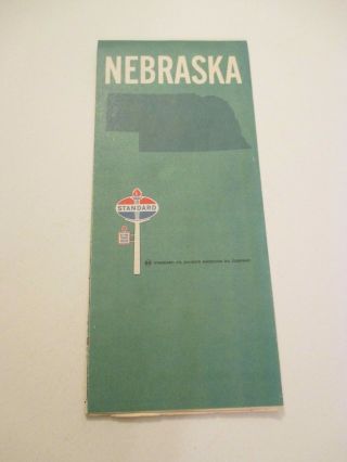 Vintage 1968 Standard Nebraska State Travel Oil Gas Station Road Map