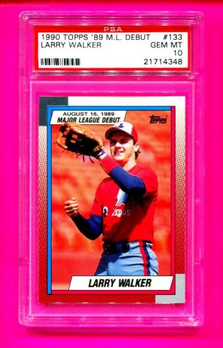 1990 Topps Larry Walker 89 Ml Debut Psa 10 Gem Rookie Card Rare