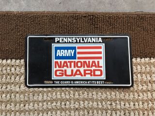 Vintage Pa Pennsylvania Army National Guard License Plate Tin