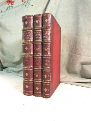 History Of The War With Russia Henry Tyrrell Antique Leather Bound Book Military