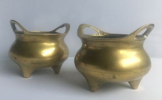 Antique Oriental Chinese Bronze Censers Censors Xuande? Marks 6.  5 - 7cm