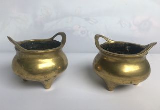 Antique Oriental Chinese Bronze Censers Censors Xuande? Marks 6.  5 - 7cm 2