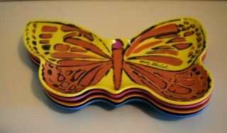 Set Of 4 Vintage Andy Warhol Butterfly Plates Precidioobjects