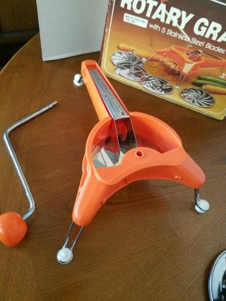 Vintage Rotary Grater In Includes 5 Blades