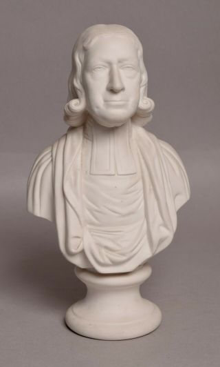 Good Quality Antique 19thc English Parian Porcelain Bust Of John Wesley