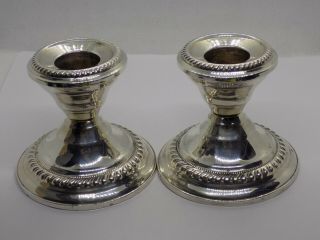 Solid Sterling Silver N.  S & Co Weighted Candlesticks.  268 Grams.  (ncb)