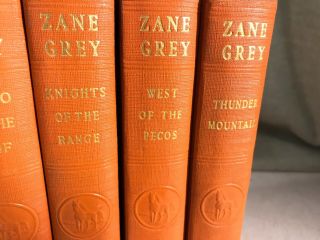 5 Zane Grey Novels Vintage Orange Bound Books Western Fiction Hardcover 3