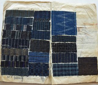 1882 Japanese Textile Sample Book Stripe Album 25 Pp.  Handwoven Cotton Swatches