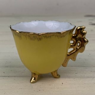 Richard Japan - Vtg Yellow & Gold Small Tea Cup Mug Japanese Fine China