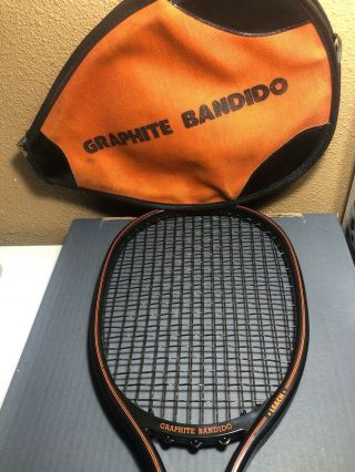 Vintage Dp Leach Graphite Bandido Racketball Racquet 18 " & Cover Euc