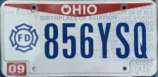 2015 Ohio Fire Department Firefighter License Plate