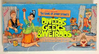 Dweebs Geeks & Weirdos The Board Game Of Zany Stunts 1988 Vintage Truth Or Dare