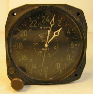 Antique Wwii Waltham Cdia Aircraft Cockpit Clock Military - Parts/repair -