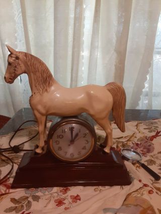 Old Antique Vintage Sessions Co.  Clock Horse Clock Runs