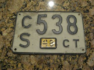 1948 48 Connecticut Ct License Plate Tag Cs 538