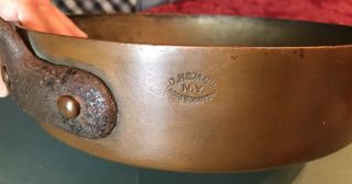 Antique Duparquet D H & M Co.  Heavy Copper Saute Pan 10” Wooster St.  Ny