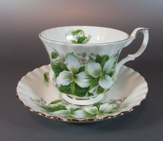 Vintage Royal Albert Trillium Tea Cup And Saucer Set England