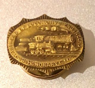 Brotherhood Locomotive Engineers 14k Gold Pin Honorary G.  I.  D.  Railroad Ble Union