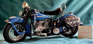 1948 Harley Davidson Panhead Motorcycle Franklin Die Cast 1:10 Blue