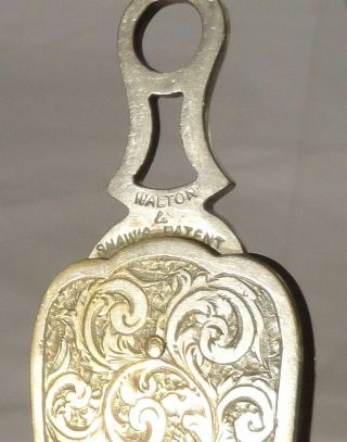 Antique Victorian Dress Lifter Holder Walton Snaws SIlver Plate Brass Mechanical 3