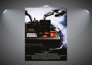 Back To The Future Delorean Vintage Movie Art Poster Print - A0 A1 A2 A3 A4
