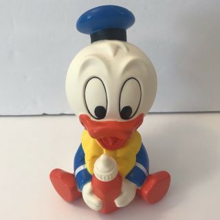 Vintage Disney Donald Duck Baby Rubber Squeak Toy 1986 Shelcore 6.  5 "