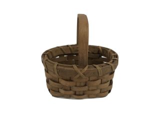 Vintage Miniature Split Oak Gathering Basket Woven 4 - 1/2x3 - 1/2” Piece