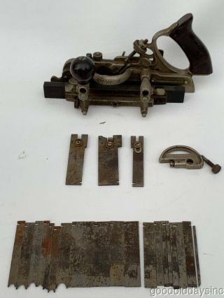 Old Antique Stanley 45 Wood Plane With Blades & Instruction Booklet