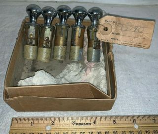 Antique Set Of 5 " D " Car Cigarette Lighter Inserts Box Part Gas Oil Auto