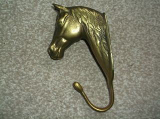 Collectable Vintage Solid Brass Horse Head Coat Hook