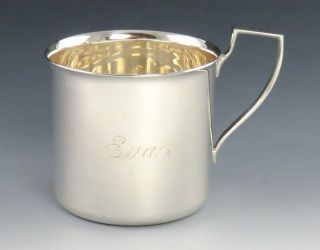 Shreve,  Crump & Low Mid 20th Century Sterling Silver Baby Cup - Engraved Evan