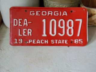 1985 State Of Georgia Dealer License Plate Peach State Tag
