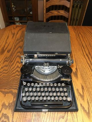 Antique Underwood Standard Portable Typewriter 4 Bank Case Black Keys Movie Prop