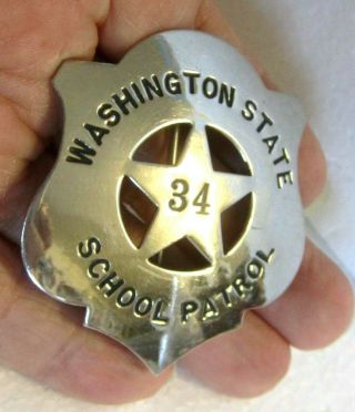 Rare Vintage Washington State School Patrol Badge By Burnside Police Equipment