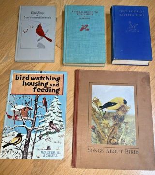 5 Vintage Bird Books - Field Guide / Bird Watching / Bird Songs
