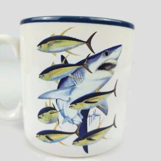 Vintage 1995 Guy Harvey Coffee Mug Cup Mahi Sharks Deep Sea Fishing Boating 2
