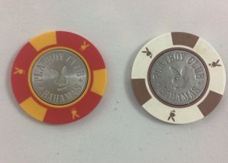 $5 And $1 Vintage 1980s Playboy Club Bahamas Poker Chips