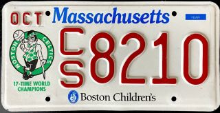 2015 Massachusetts Nba Celtics Basketball Team Specialty License Plate
