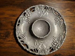 Vintage Arthur Court Grape Round Chip And Dip Tray - Party Serving Tray - Fruit 2
