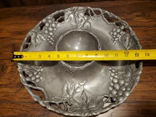 Vintage Arthur Court Grape Round Chip And Dip Tray - Party Serving Tray - Fruit 3