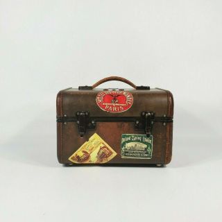 Vintage Samsonite Train Case Labels Leather Trim Handle Antique Suitcase Luggage