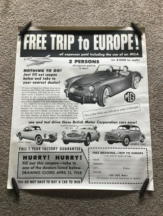 1950s British Sports Cars,  Promotional Contest,  Entry Poster.
