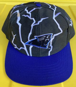 Vintage 90s Carolina Panthers Drew Pearson Lightning Snapback Hat Cap Nfl Fresh