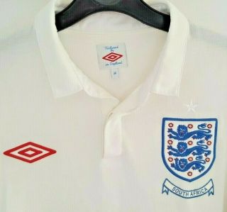 England - Vintage World Cup 2010 Home Football/Soccer Shirt/Jersey - Adult - S 3