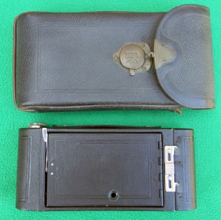 Vintage Kodak Folding Hawk - Eye Camera With Case No.  2a Model B