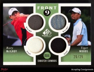 2014 Sp Game Front Nine Fabrics Tiger Woods & Rory Mcilroy 25/25 Hat Jersey