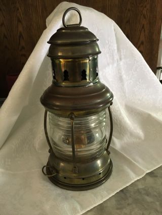 Vintage Brass Oil Lamp Maritime Ship Lantern - Anchor Light Nautical Lamps Perko 9