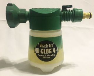 Vtg Miracle - Gro No - Clog 4 In 1 Lawn And Garden Feeder,  Hose Sprayer Bottle Empty