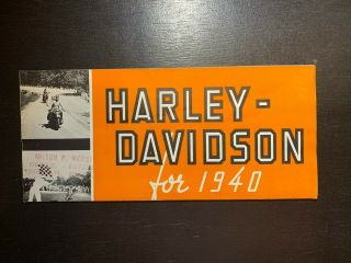 1940 Vintage Print Harley - Davidson Motorcycle Company Sales Brochure