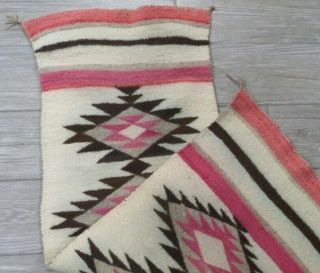 Antique Navajo Rug Blanket Native American Indian Weaving 46 X16 1890
